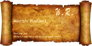 Werth Rafael névjegykártya